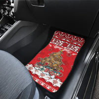 Personalised New Zealand Christmas In July Car Mats Maori Kiwi Xmas Tree - Red LT05 - Polynesian Pride