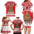 Personalised New Zealand Christmas In July Family Matching Long Sleeve Bodycon Dress and Hawaiian Shirt Maori Kiwi Xmas Tree - Red