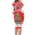 Personalised New Zealand Christmas In July Family Matching Long Sleeve Bodycon Dress and Hawaiian Shirt Maori Kiwi Xmas Tree - Red