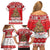 Personalised New Zealand Christmas In July Family Matching Off Shoulder Short Dress and Hawaiian Shirt Maori Kiwi Xmas Tree - Red