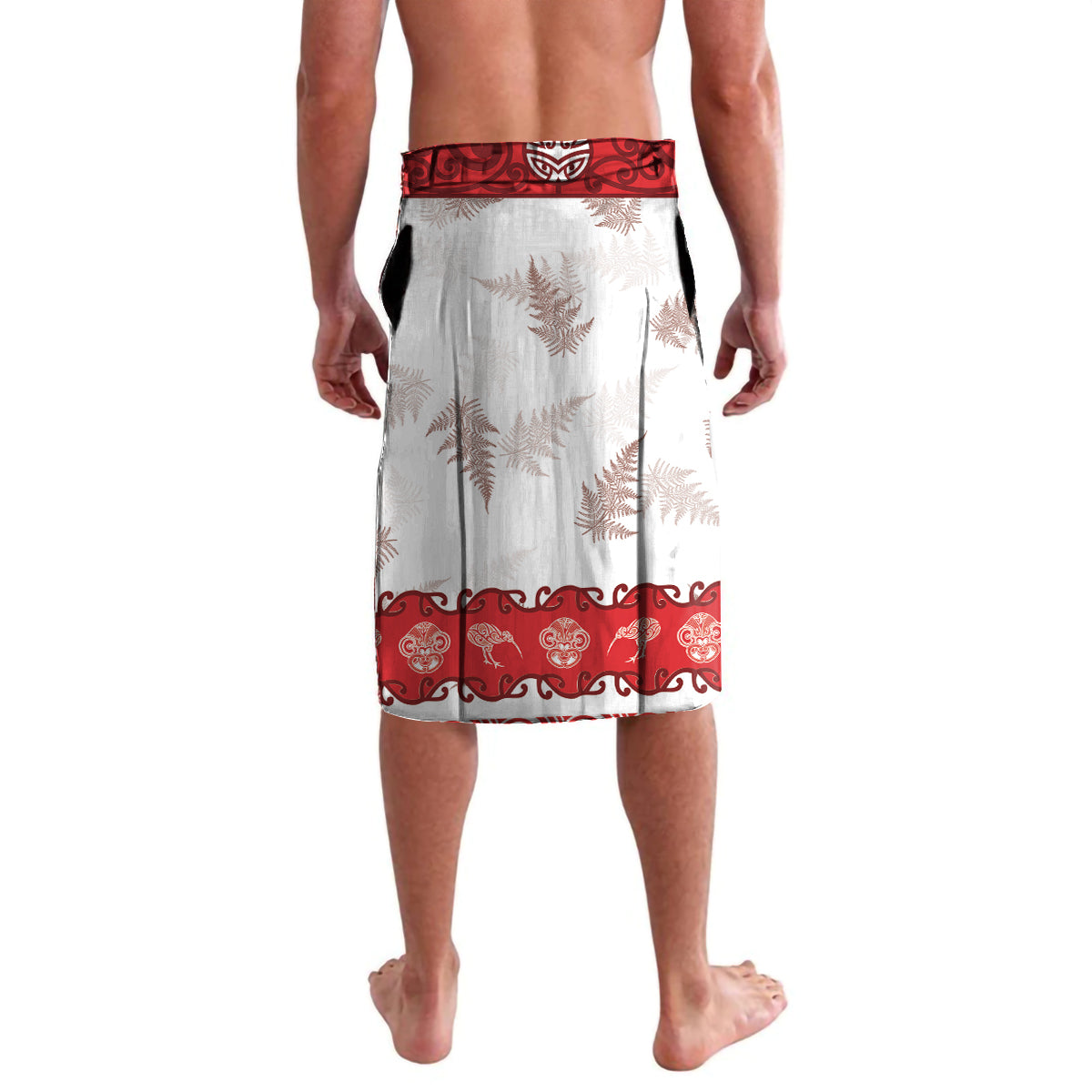 Personalised New Zealand Christmas In July Lavalava Maori Kiwi Xmas Tree - Red LT05 - Polynesian Pride