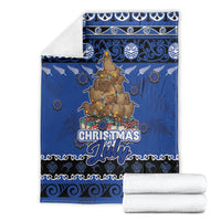 New Zealand July Christmas Blanket Maori Kiwi Xmas Tree - Blue LT05 - Polynesian Pride
