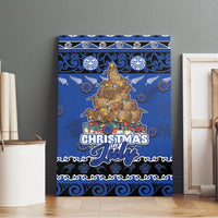 New Zealand July Christmas Canvas Wall Art Maori Kiwi Xmas Tree - Blue LT05 - Polynesian Pride