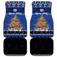 Personalised New Zealand July Christmas Car Mats Maori Kiwi Xmas Tree - Blue LT05 - Polynesian Pride