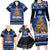 Personalised New Zealand July Christmas Family Matching Long Sleeve Bodycon Dress and Hawaiian Shirt Maori Kiwi Xmas Tree - Blue