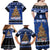 Personalised New Zealand July Christmas Family Matching Off Shoulder Maxi Dress and Hawaiian Shirt Maori Kiwi Xmas Tree - Blue