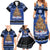 Personalised New Zealand July Christmas Family Matching Summer Maxi Dress and Hawaiian Shirt Maori Kiwi Xmas Tree - Blue