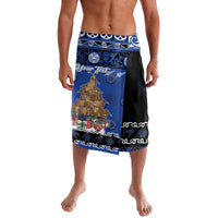 Personalised New Zealand July Christmas Lavalava Maori Kiwi Xmas Tree - Blue LT05 Blue - Polynesian Pride