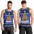 Personalised New Zealand July Christmas Men Tank Top Maori Kiwi Xmas Tree - Blue