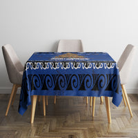 New Zealand July Christmas Tablecloth Maori Kiwi Xmas Tree - Blue LT05 - Polynesian Pride