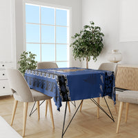 New Zealand July Christmas Tablecloth Maori Kiwi Xmas Tree - Blue LT05 - Polynesian Pride