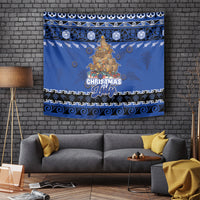 New Zealand July Christmas Tapestry Maori Kiwi Xmas Tree - Blue LT05 - Polynesian Pride