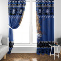New Zealand July Christmas Window Curtain Maori Kiwi Xmas Tree - Blue LT05 - Polynesian Pride