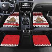 Personalised New Zealand July Christmas Car Mats Maori Kiwi Xmas Tree - White LT05 Set 4pcs White - Polynesian Pride