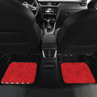 Personalised New Zealand July Christmas Car Mats Maori Kiwi Xmas Tree - White LT05 Set 2pcs - Back White - Polynesian Pride