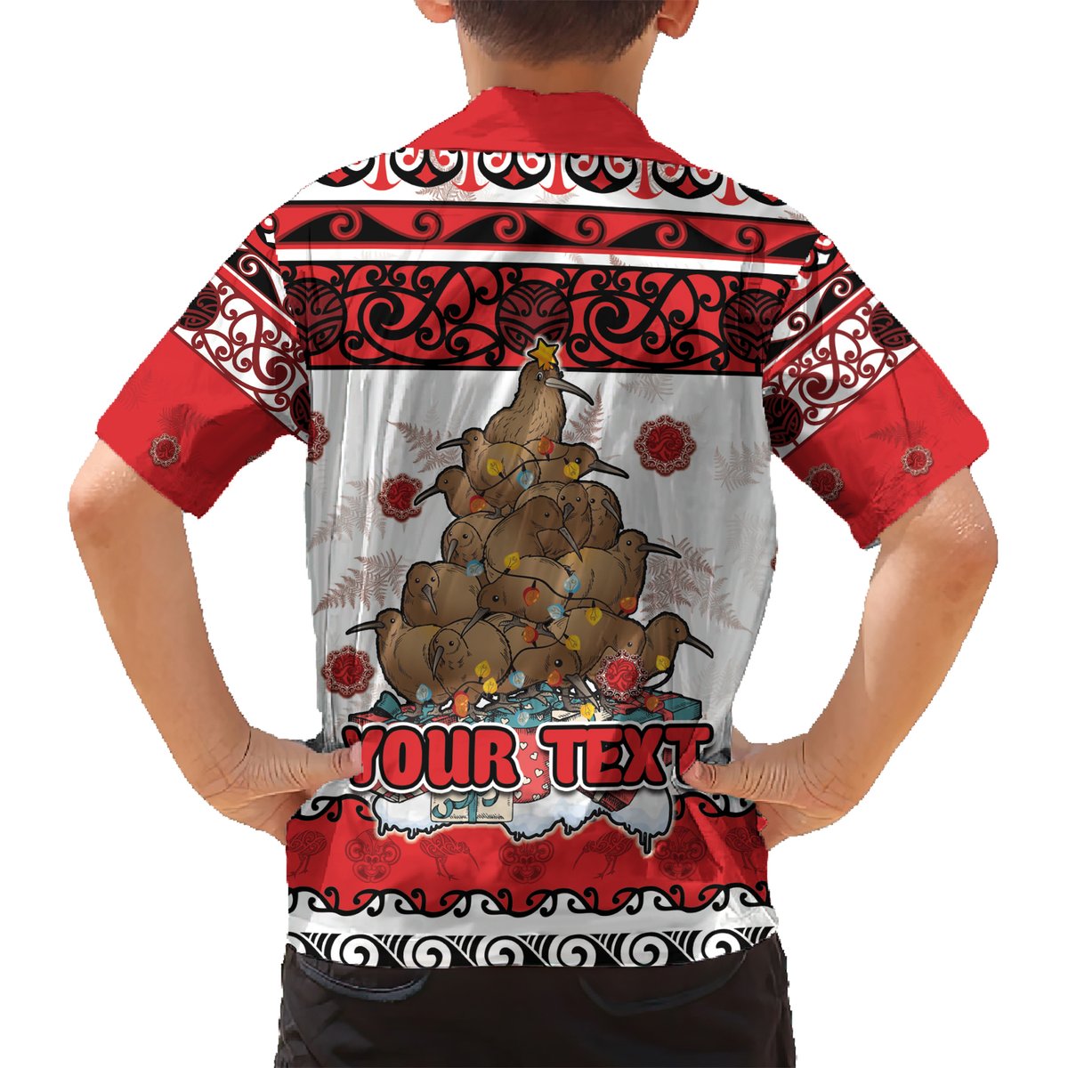 Personalised New Zealand July Christmas Hawaiian Shirt Maori Kiwi Xmas Tree - White LT05 - Polynesian Pride