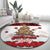 New Zealand July Christmas Round Carpet Maori Kiwi Xmas Tree - White