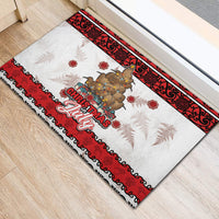 New Zealand July Christmas Rubber Doormat Maori Kiwi Xmas Tree - White LT05 - Polynesian Pride