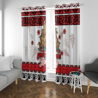 New Zealand July Christmas Window Curtain Maori Kiwi Xmas Tree - White LT05 With Grommets White - Polynesian Pride