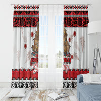 New Zealand July Christmas Window Curtain Maori Kiwi Xmas Tree - White LT05 - Polynesian Pride