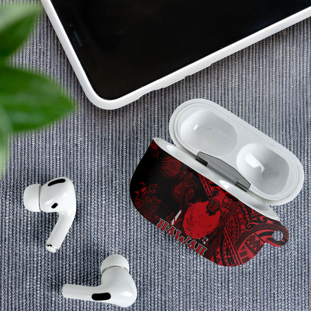Hawaii King Kamehameha AirPods Case With Hawaiian Ipu Motifs Red Version LT05 - Polynesian Pride