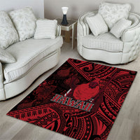 Hawaii King Kamehameha Area Rug With Hawaiian Ipu Motifs Red Version LT05 - Polynesian Pride