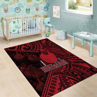 Hawaii King Kamehameha Area Rug With Hawaiian Ipu Motifs Red Version LT05 - Polynesian Pride