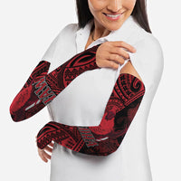 Hawaii King Kamehameha Arm Sleeves With Hawaiian Ipu Motifs Red Version LT05 - Polynesian Pride