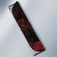 Hawaii King Kamehameha Auto Sun Shade With Hawaiian Ipu Motifs Red Version LT05 - Polynesian Pride
