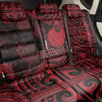 Hawaii King Kamehameha Back Car Seat Cover With Hawaiian Ipu Motifs Red Version LT05 - Polynesian Pride
