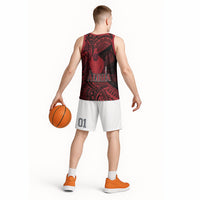 Hawaii King Kamehameha Basketball Jersey With Hawaiian Ipu Motifs Red Version LT05 - Polynesian Pride