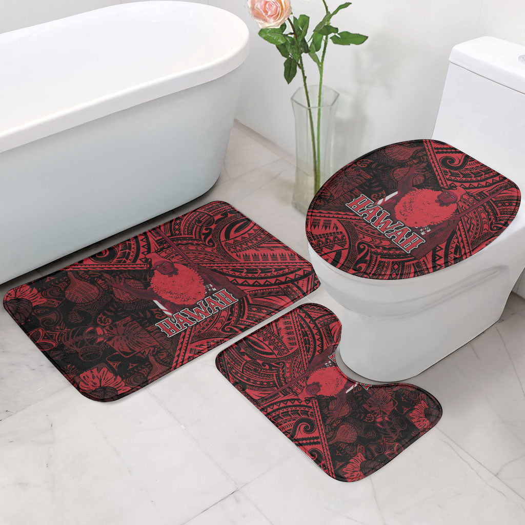 Hawaii King Kamehameha Bathroom Set With Hawaiian Ipu Motifs Red Version