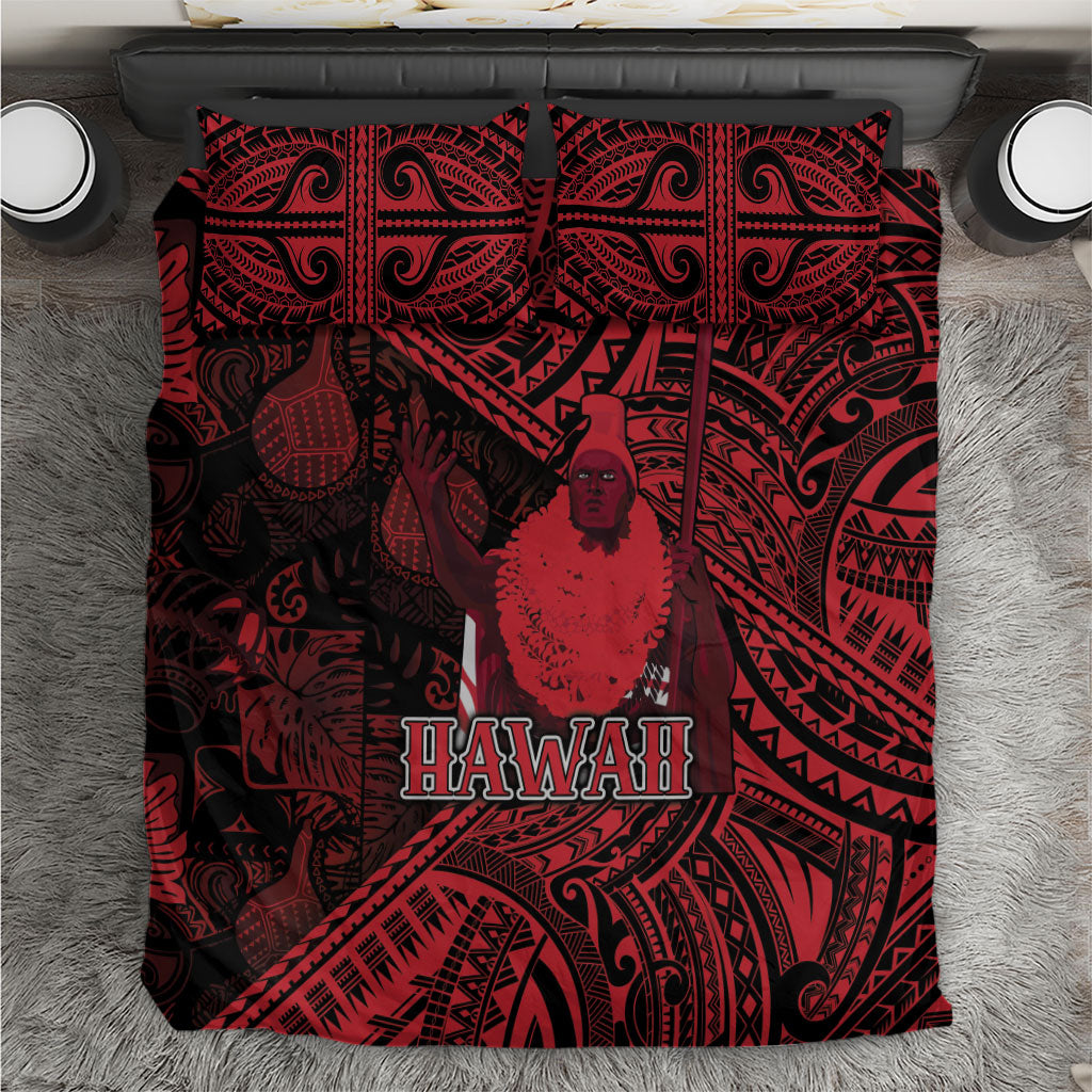 Hawaii King Kamehameha Bedding Set With Hawaiian Ipu Motifs Red Version LT05 Red - Polynesian Pride