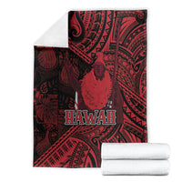 Hawaii King Kamehameha Blanket With Hawaiian Ipu Motifs Red Version