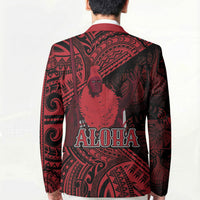 Hawaii King Kamehameha Blazer With Hawaiian Ipu Motifs Red Version LT05 - Polynesian Pride