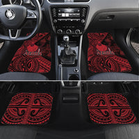 Hawaii King Kamehameha Car Mats With Hawaiian Ipu Motifs Red Version LT05 Set 4pcs Red - Polynesian Pride