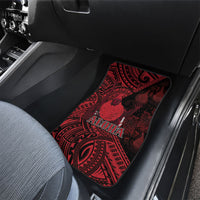 Hawaii King Kamehameha Car Mats With Hawaiian Ipu Motifs Red Version LT05 - Polynesian Pride