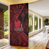 Hawaii King Kamehameha Door Cover With Hawaiian Ipu Motifs Red Version