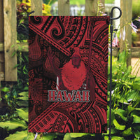 Hawaii King Kamehameha Garden Flag With Hawaiian Ipu Motifs Red Version LT05 Garden Flag Red - Polynesian Pride
