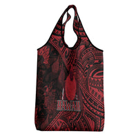 Hawaii King Kamehameha Grocery Bag With Hawaiian Ipu Motifs Red Version LT05 - Polynesian Pride