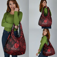 Hawaii King Kamehameha Grocery Bag With Hawaiian Ipu Motifs Red Version LT05 - Polynesian Pride
