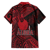 Hawaii King Kamehameha Hawaiian Shirt With Hawaiian Ipu Motifs Red Version