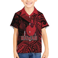 Hawaii King Kamehameha Hawaiian Shirt With Hawaiian Ipu Motifs Red Version
