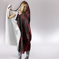 Hawaii King Kamehameha Hooded Blanket With Hawaiian Ipu Motifs Red Version