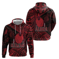 Hawaii King Kamehameha Hoodie With Hawaiian Ipu Motifs Red Version LT05 - Polynesian Pride