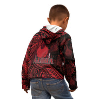 Hawaii King Kamehameha Kid Hoodie With Hawaiian Ipu Motifs Red Version