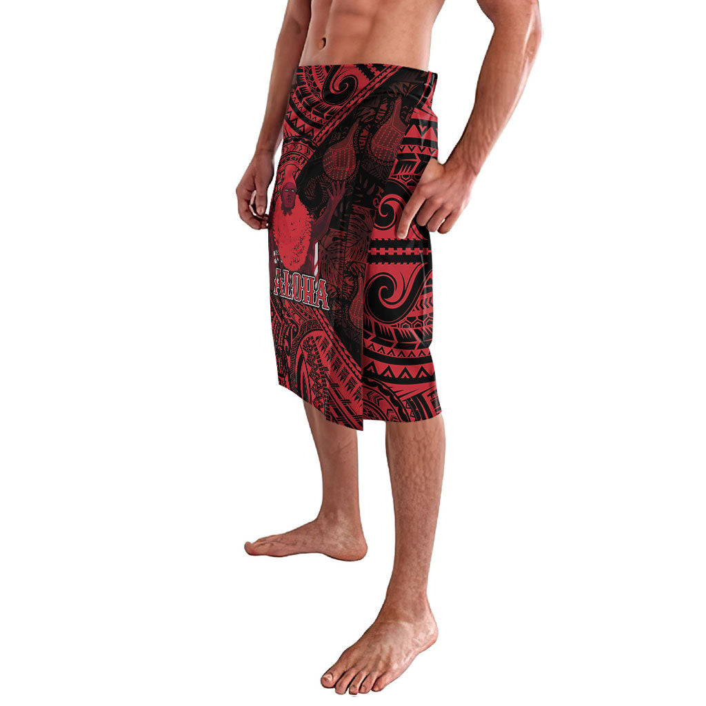 Hawaii King Kamehameha Lavalava With Hawaiian Ipu Motifs Red Version LT05 - Polynesian Pride