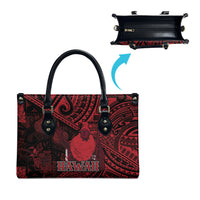 Hawaii King Kamehameha Leather Bag With Hawaiian Ipu Motifs Red Version LT05 - Polynesian Pride