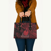 Hawaii King Kamehameha Leather Bag With Hawaiian Ipu Motifs Red Version LT05 - Polynesian Pride