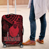 Hawaii King Kamehameha Luggage Cover With Hawaiian Ipu Motifs Red Version LT05 Red - Polynesian Pride